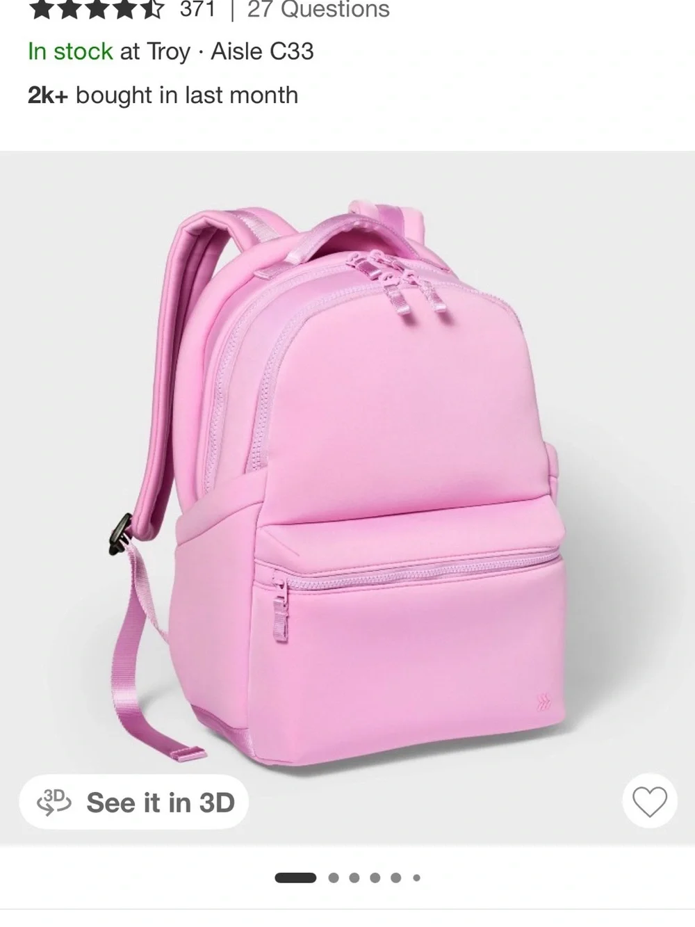All in Motion faux neoprene 14 L Backpack